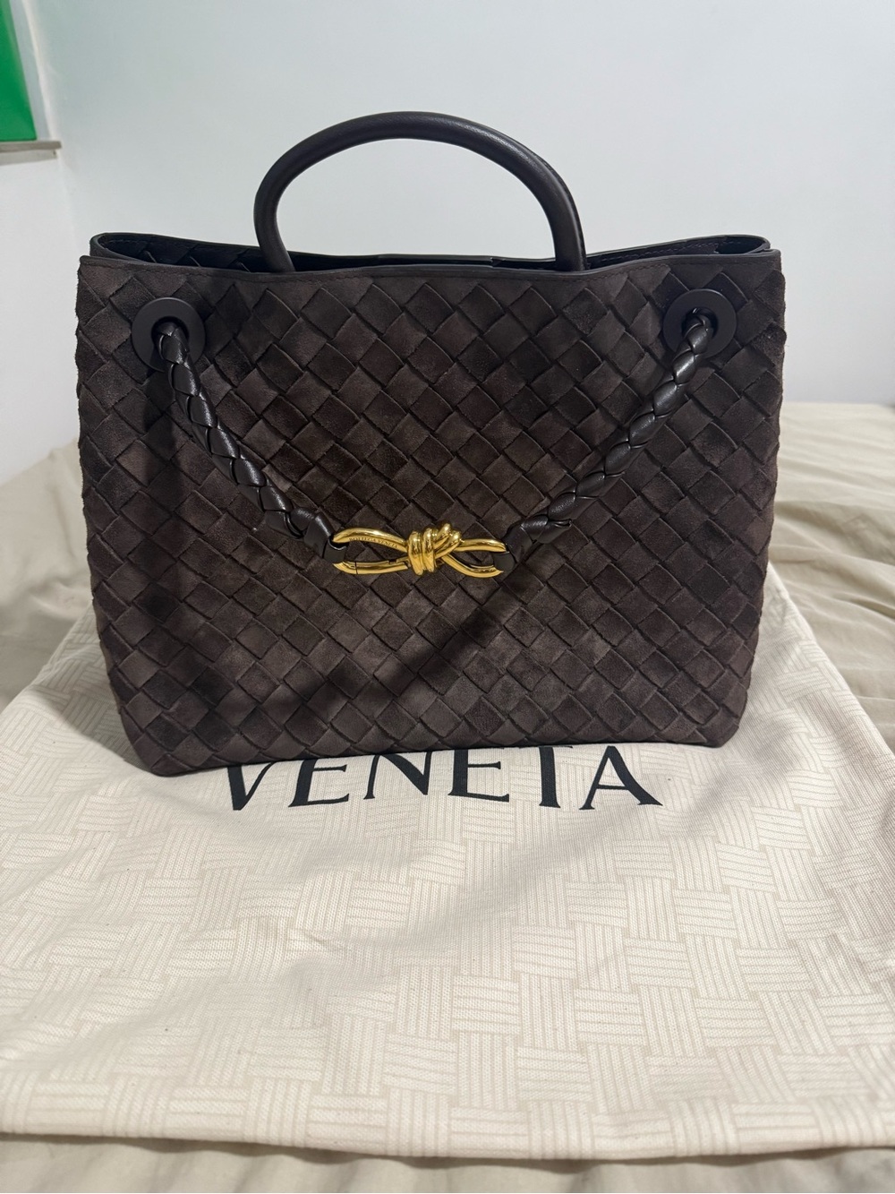 Bottega Veneta Andiamo Suede medium Fondant - Picture 13 of 13